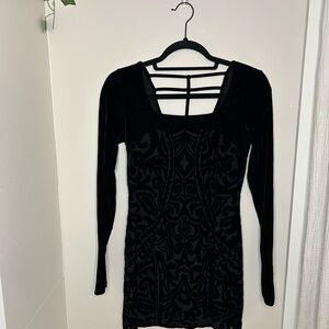 Free People Black Velvet Mini Dress